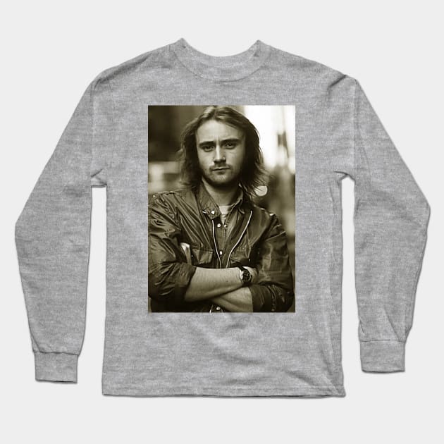 Young Phil Collins Long Sleeve T-Shirt by BukaGaPakeLibur